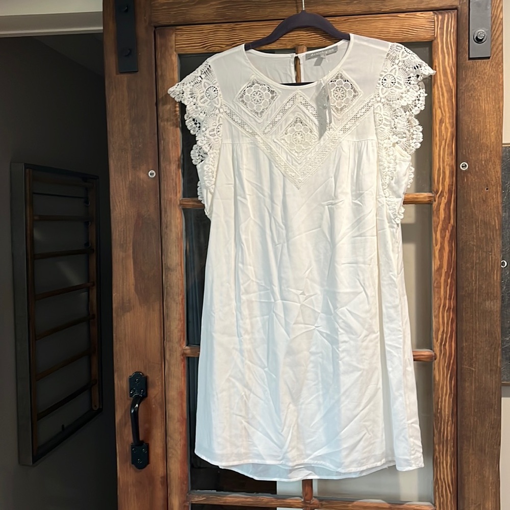 Knee length white dress